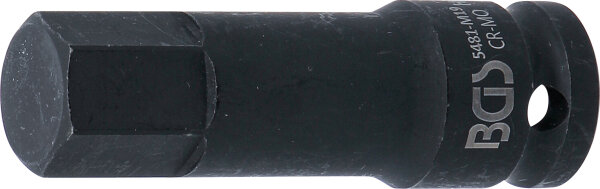 Kraft-Bit-Einsatz | Länge 75 mm | Antrieb Innenvierkant 12,5 mm (1/2") | Innensechskant 19 mm