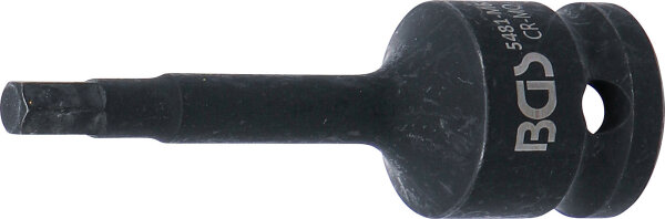 Kraft-Bit-Einsatz | Länge 75 mm | Antrieb Innenvierkant 12,5 mm (1/2") | Innensechskant 6 mm