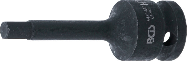 Kraft-Bit-Einsatz | Länge 75 mm | Antrieb Innenvierkant 12,5 mm (1/2") | Innensechskant 7 mm