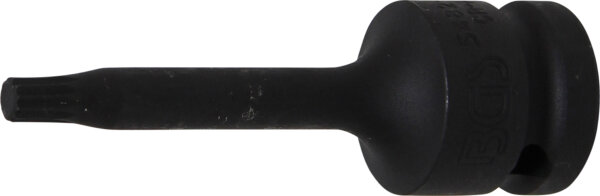 Kraft-Bit-Einsatz | Länge 75 mm | Antrieb Innenvierkant 12,5 mm (1/2") | Innenvielzahn (für XZN) M6