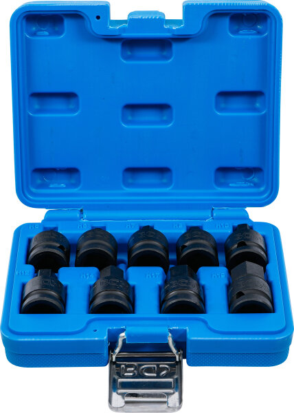 Kraft-Bit-Einsatz-Satz | Antrieb Innenvierkant 12,5 mm (1/2") | Innensechskant 5 - 19 mm | 9-tlg.