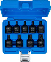 Kraft-Bit-Einsatz-Satz | Antrieb Innenvierkant 12,5 mm (1/2") | T-Profil (für Torx) T20 - T70 | 9-tlg.