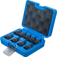 Kraft-Bit-Einsatz-Satz | Antrieb Innenvierkant 12,5 mm (1/2") | Innenvielzahn (für XZN) M4 - M16 | 9-tlg.