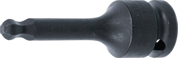 Kraft-Bit-Einsatz | Länge 75 mm | Antrieb Innenvierkant 12,5 mm (1/2") | Innensechskant mit Kugelkopf 8 mm