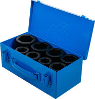 Kraft-Steckschlüssel-Einsatz-Satz Sechskant, tief | Antrieb Innenvierkant 25 mm (1") | SW 27 - 50 mm | 8-tlg.