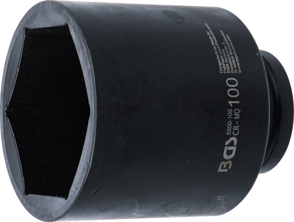 Kraft-Steckschlüssel-Einsatz Sechskant, tief | Antrieb Innenvierkant 25 mm (1") | SW 100 mm