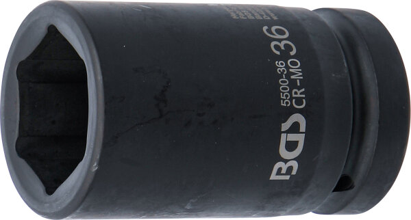 Kraft-Steckschlüssel-Einsatz Sechskant, tief | Antrieb Innenvierkant 25 mm (1") | SW 36 mm