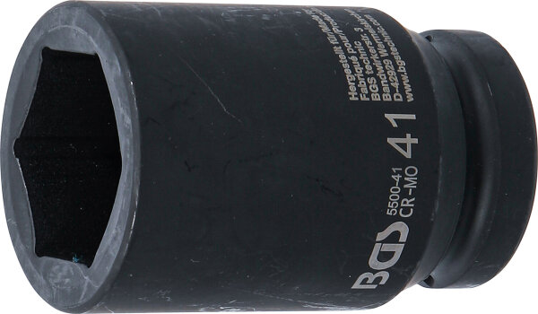 Kraft-Steckschlüssel-Einsatz Sechskant, tief | Antrieb Innenvierkant 25 mm (1") | SW 41 mm