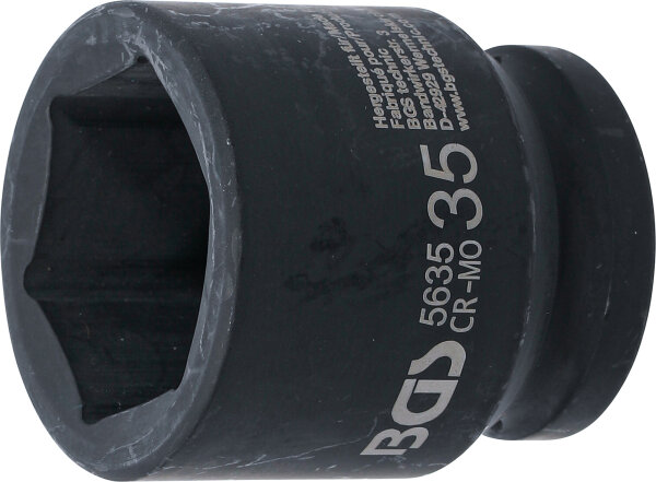 Kraft-Steckschlüssel-Einsatz Sechskant | Antrieb Innenvierkant 20 mm (3/4") | SW 35 mm