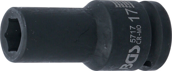 Kraft-Steckschlüssel-Einsatz Sechskant, tief | Antrieb Innenvierkant 20 mm (3/4") | SW 17 mm