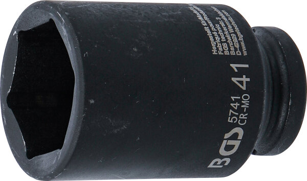 Kraft-Steckschlüssel-Einsatz Sechskant, tief | Antrieb Innenvierkant 20 mm (3/4") | SW 41 mm