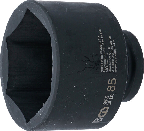 Kraft-Steckschlüssel-Einsatz Sechskant | Antrieb Innenvierkant 25 mm (1") | SW 85 mm