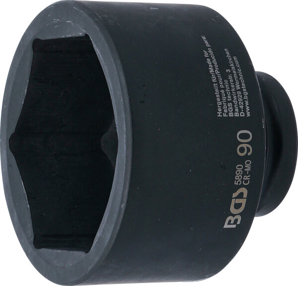 Kraft-Steckschlüssel-Einsatz Sechskant | Antrieb Innenvierkant 25 mm (1") | SW 90 mm