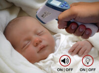 Stirn-Fieber-Thermometer | kontaktlos, Infrarot | für Personen + Objekt-Messung | 0 - 100°