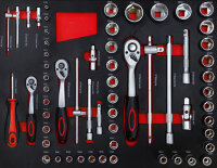 Werkstattwagen | 6 Schubladen | 1 Seitentür | mit 158 Werkzeugen
