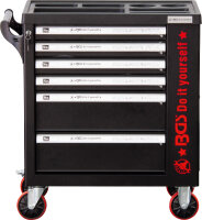 Werkstattwagen | 6 Schubladen | 1 Seitentür | mit 158 Werkzeugen