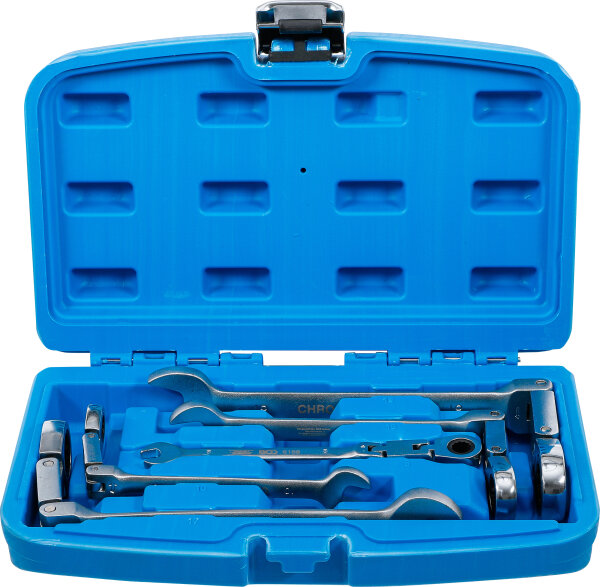 Doppelgelenk-Ratschenring-Maulschlüssel-Satz | abwinkelbar | SW 8 - 19 mm | 5-tlg.