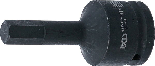 Kraft-Bit-Einsatz | Länge 100 mm | Antrieb Innenvierkant 20 mm (3/4") | Innensechskant 14 mm