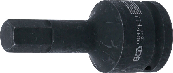 Kraft-Bit-Einsatz | Länge 100 mm | Antrieb Innenvierkant 20 mm (3/4") | Innensechskant 17 mm