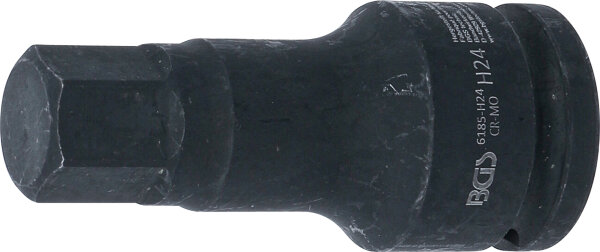 Kraft-Bit-Einsatz | Länge 100 mm | Antrieb Innenvierkant 20 mm (3/4") | Innensechskant 24 mm