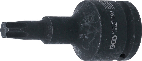 Kraft-Bit-Einsatz | Länge 100 mm | Antrieb Innenvierkant 20 mm (3/4") | T-Profil (für Torx) T60