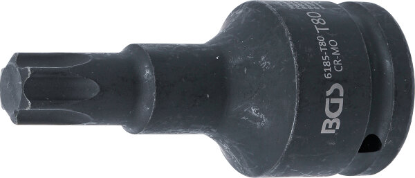 Kraft-Bit-Einsatz | Länge 100 mm | Antrieb Innenvierkant 20 mm (3/4") | T-Profil (für Torx) T80