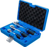 Umschaltknarren-Satz | feinverzahnt | Abtrieb Außenvierkant 6,3 mm (1/4") - 10 mm (3/8") - 12,5 mm (1/2") | 3-tlg.