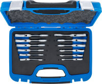 Ratschenring-Maulschlüssel-Satz | kurz | abwinkelbar | SW 8 - 19 mm | 12-tlg.