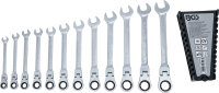 Ratschenring-Maulschlüssel-Satz | abwinkelbar | SW 8 - 19 mm | 12-tlg.