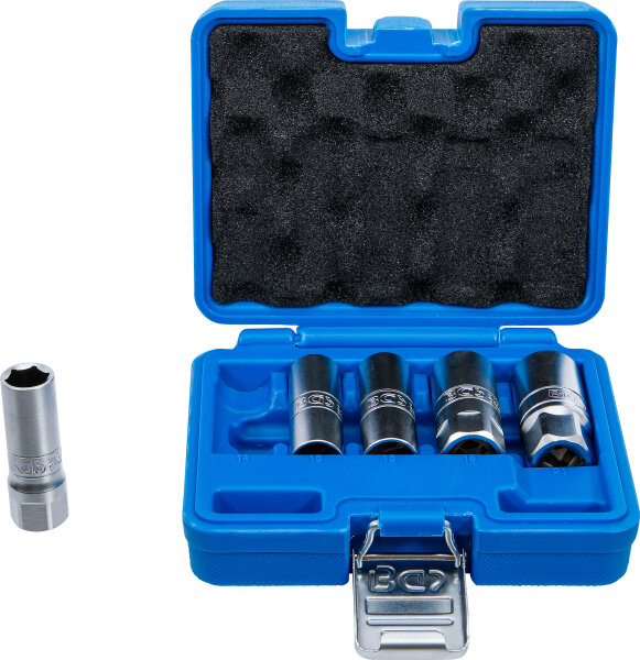 Zündkerzen-Einsatz-Satz Sechskant | Antrieb Innenvierkant 12,5 mm (1/2") | SW 14 - 21 mm | 5-tlg.
