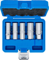 Zündkerzen-Einsatz-Satz Sechskant | Antrieb Innenvierkant 12,5 mm (1/2") | SW 14 - 21 mm | 5-tlg.