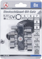 Steckschlüssel-Bit-Satz | Antrieb Außensechskant 6,3 mm (1/4") | SW 5 - 13 mm | 8-tlg.