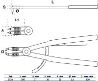 Sprengringzange | abgewinkelt | für Innensprengringe...