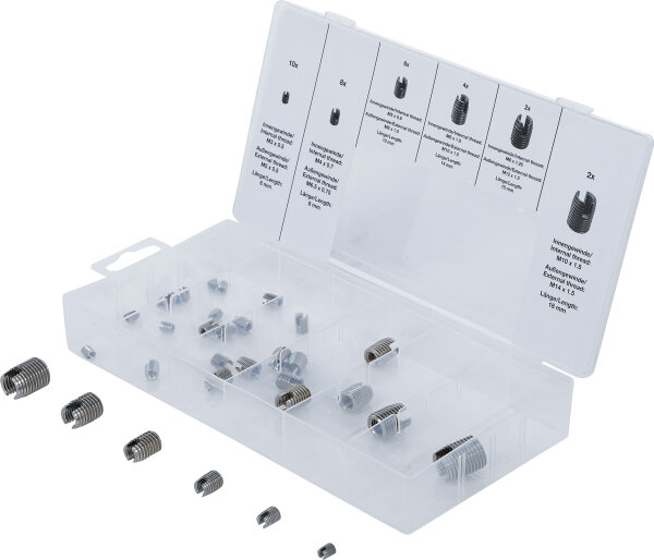 Gewindeeinsätze-Sortiment | selbstschneidend | 32-tlg.
