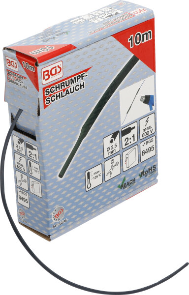 Schrumpfschlauch-Box | schwarz | Ø 2,5 mm | 10 m