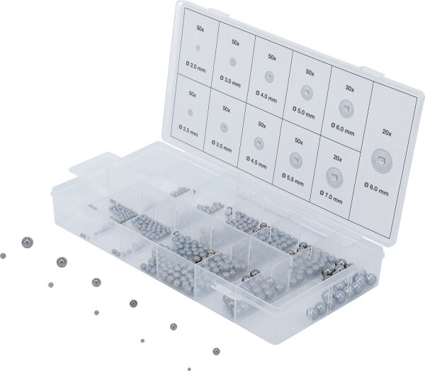 Stahlkugel-Sortiment | 470-tlg.