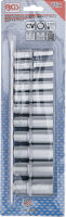 Steckschlüssel-Einsatz-Satz Zwölfkant, tief | Antrieb Innenvierkant 10 mm (3/8") | Zollgrößen | 11-tlg.