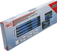 Aufsteckschienen-Set für Steckschlüssel-Einsätze | mit 80 Clips | für Einsätze 6,3 mm (1/4"), 10 mm (3/8"), 12,5 mm (1/2")