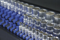 Aufsteckschienen-Set für Steckschlüssel-Einsätze | mit 80 Clips | für Einsätze 6,3 mm (1/4"), 10 mm (3/8"), 12,5 mm (1/2")
