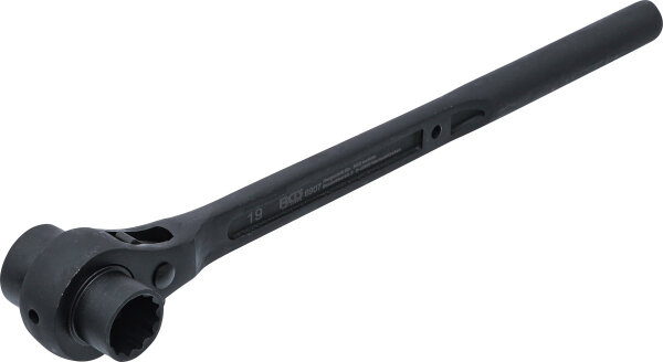 Gerüstbauer-Knarre | runder Schaft | SW 19 x 22 mm