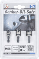 Senker-Bit-Satz | HSS | Antrieb 6,3 mm (1/4") | 12 - 16 - 19 mm | 3-tlg.