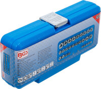 Steckschlüssel-Einsatz-Satz, E-Profil | Antrieb Innenvierkant 6,3 mm (1/4") / 12,5 mm (1/2") | SW E4 - E24 | 28-tlg.