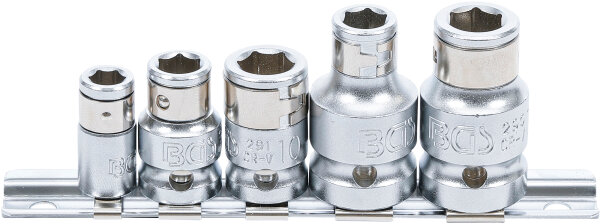 Bit-Adapter-Satz mit Haltekugel | Innenvierkant 6,3 mm (1/4") / 10 mm (3/8") / 12,5 mm (1/2") | 5-tlg.
