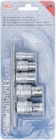 Bit-Adapter-Satz mit Haltekugel | Innenvierkant 6,3 mm (1/4") / 10 mm (3/8") / 12,5 mm (1/2") | 5-tlg.