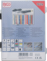 Mini-Heißgasbrenner mit Schrumpfschlauch-Sortiment | farbig | mit Piezo-Zündung | 162-tlg.