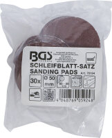 Schleifblatt-Satz für Exzenterschleifer | Ø 50 mm | K 60 - 80 - 120 | 30-tlg.