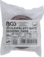 Schleifblatt-Satz für Exzenterschleifer | Ø 75 mm | K 60 - 80 - 120 | 30-tlg.