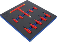 Werkstattwageneinlage 2/3: VDE-Bit-Einsatz-Satz | Antrieb Innenvierkant 10 mm (3/8") / 12,5 mm (1/2") | Innensechskant 4 - 10 mm | 10-tlg.