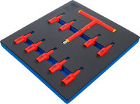 Werkstattwageneinlage 2/3: VDE-Bit-Einsatz-Satz | Antrieb Innenvierkant 12,5 mm (1/2") | T-Profil (für Torx) T20 - T55 | 10-tlg.