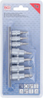 Schraubenausdreher-Bit-Einsatz-Satz | Antrieb Innenvierkant 6,3 mm (1/4") / 10 mm (3/8") | für defektes T-Profil (für Torx) | T10 - T40 | 7-tlg.